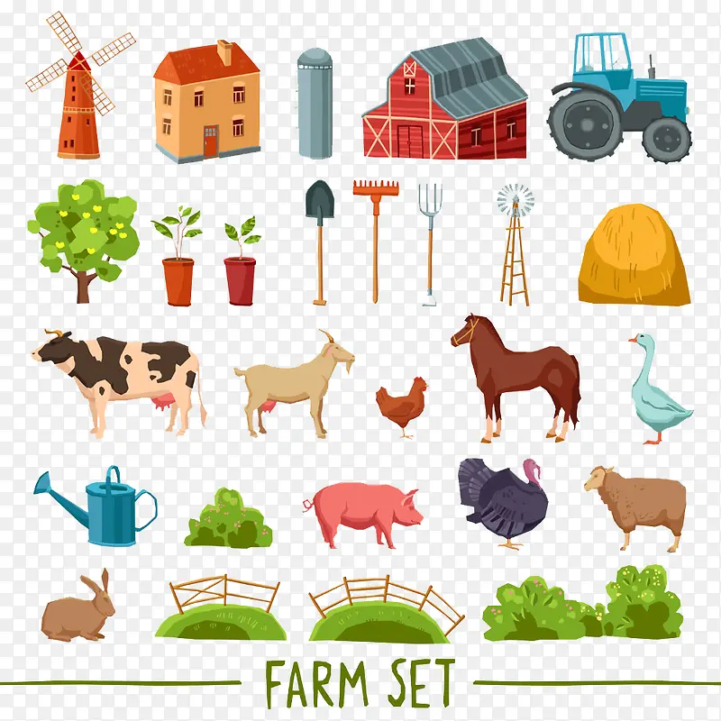 农场工具动物图图片