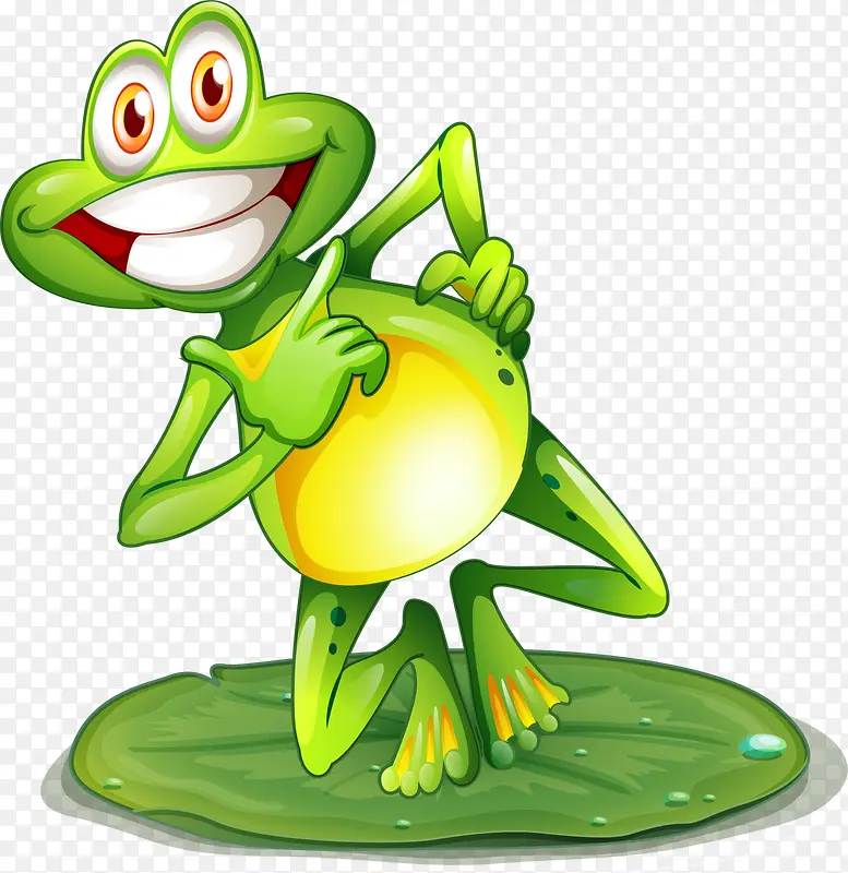 开心的绿色青蛙