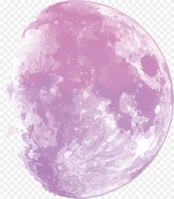紫色水彩创意月亮