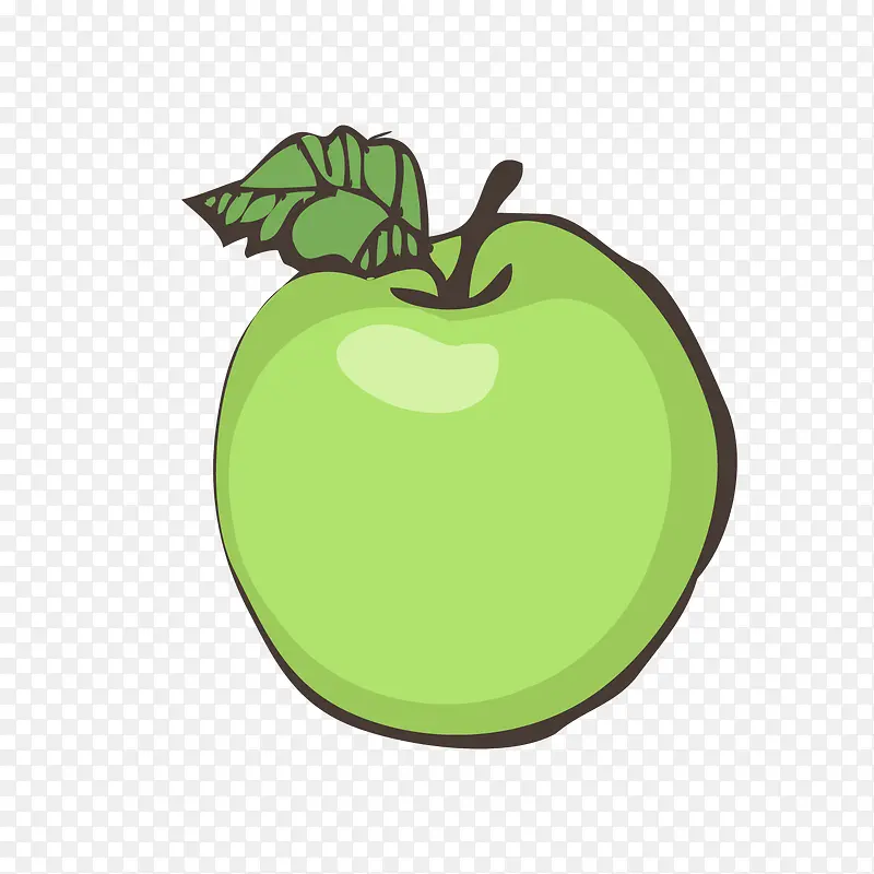 绿色卡通苹果矢量图