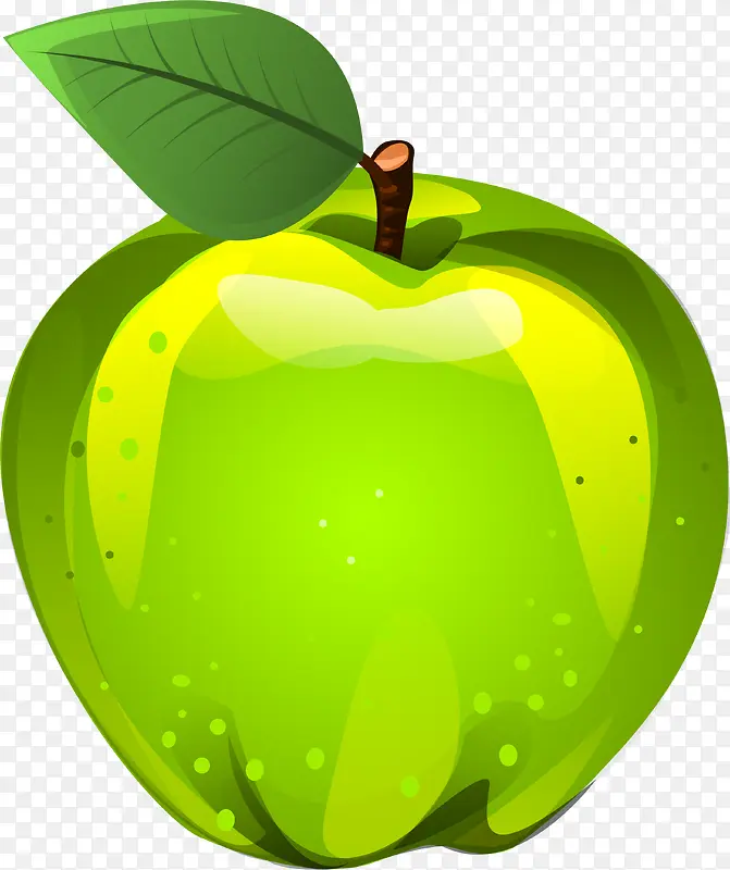绿色卡通苹果