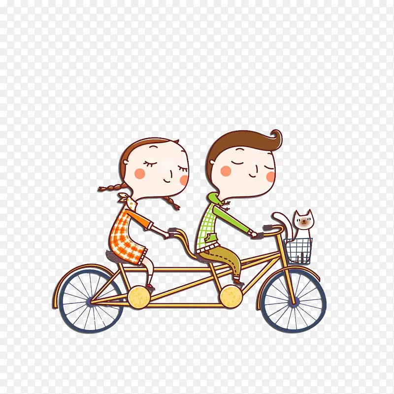 插图情侣骑单车