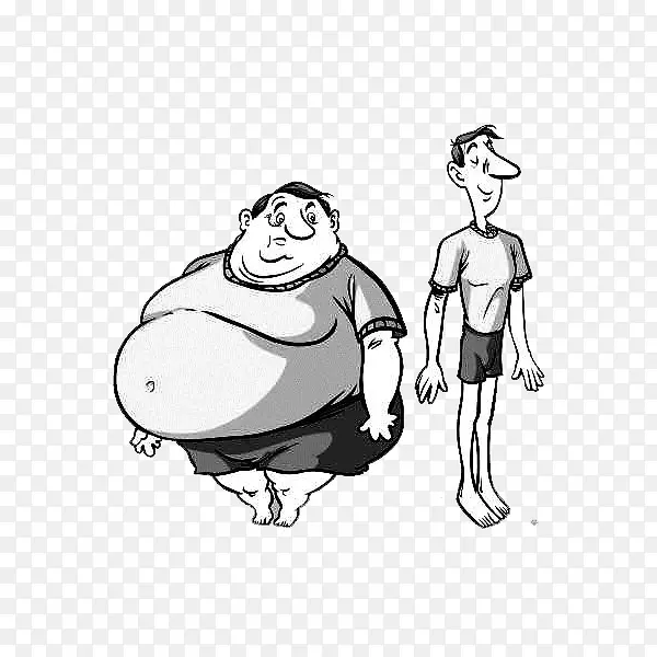 肥胖对比的男士