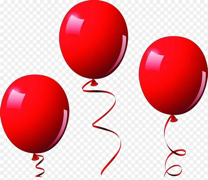 漂浮的红色气球免抠