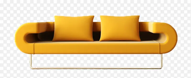双人沙发姜黄色