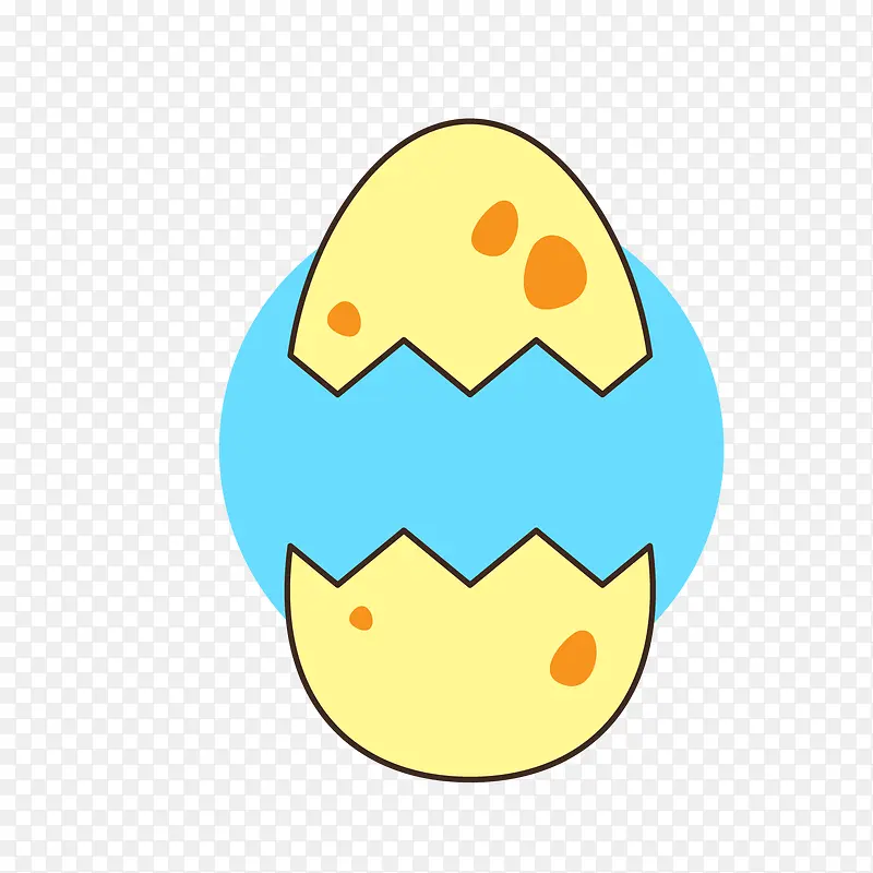 黄色鸡蛋蛋壳矢量图