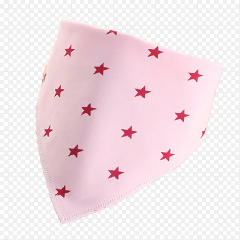 实物粉色星星图案三角巾