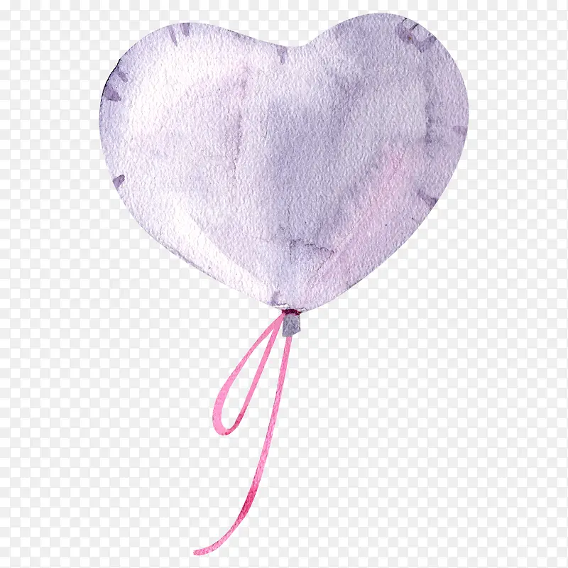 手绘粉紫色气球装饰