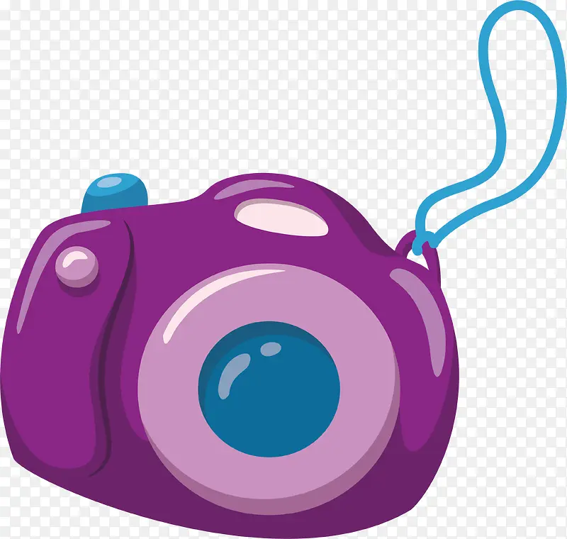 紫色卡通相机