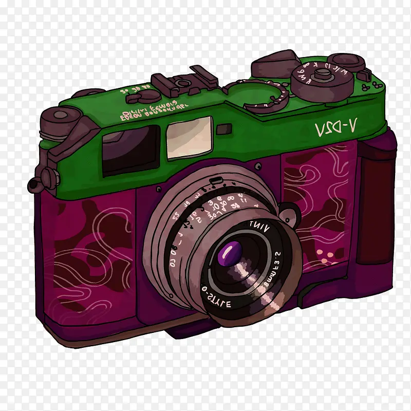 紫色质感复古相机