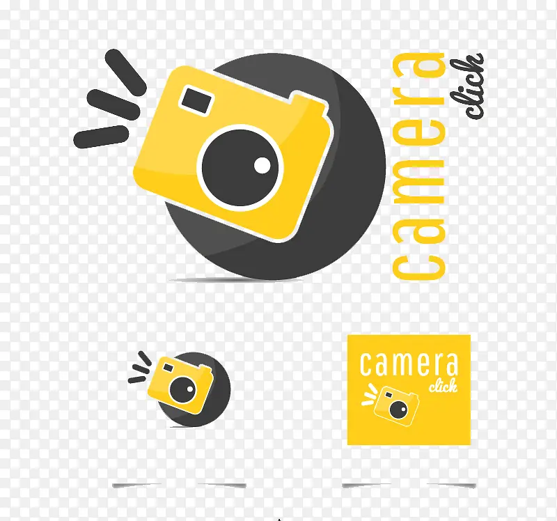 黄色相机图标矢量素材