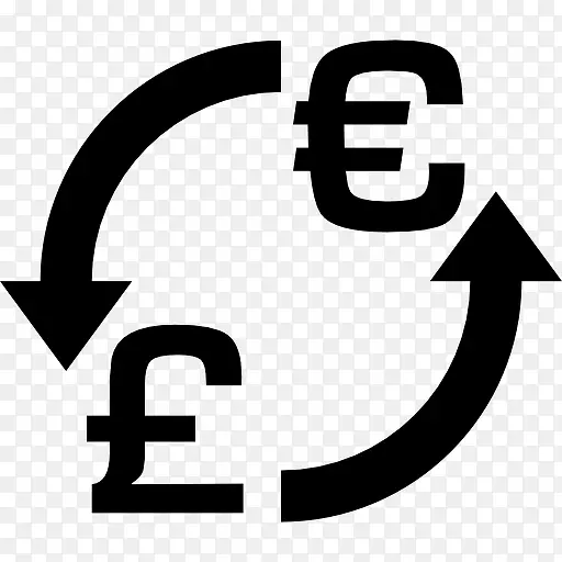 货币兑换欧元英镑图标