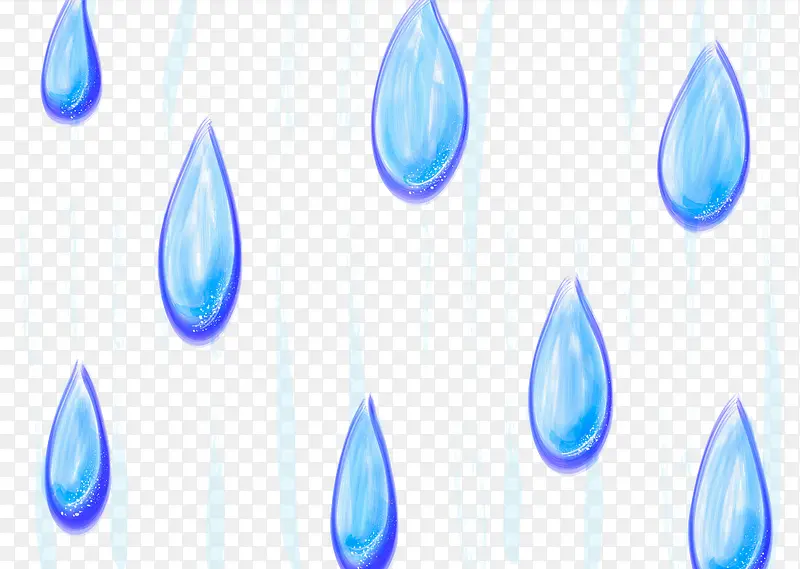蓝色手绘雨点雨幕PNG图片素材下载_图片编号7809558-PNG素材网