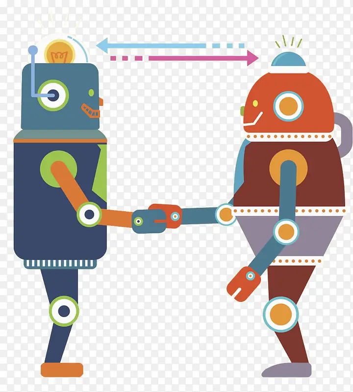 卡通握手的机器人免抠图