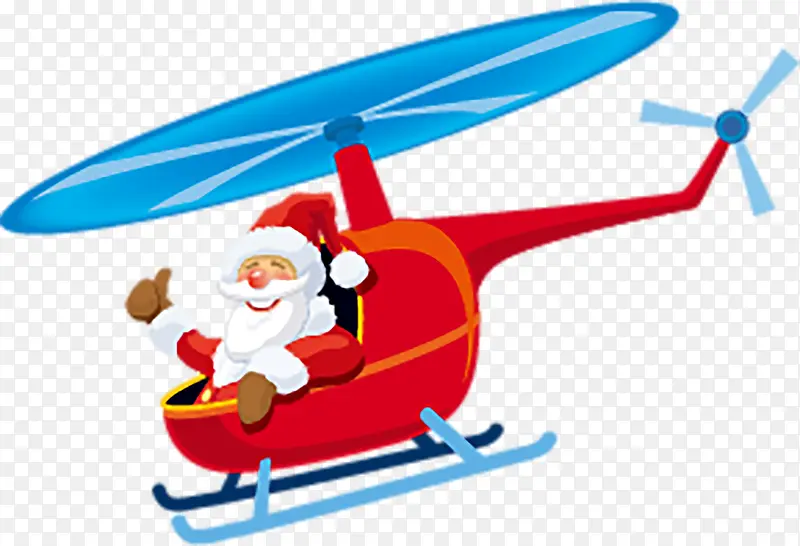 卡通圣诞老人坐飞机图案
