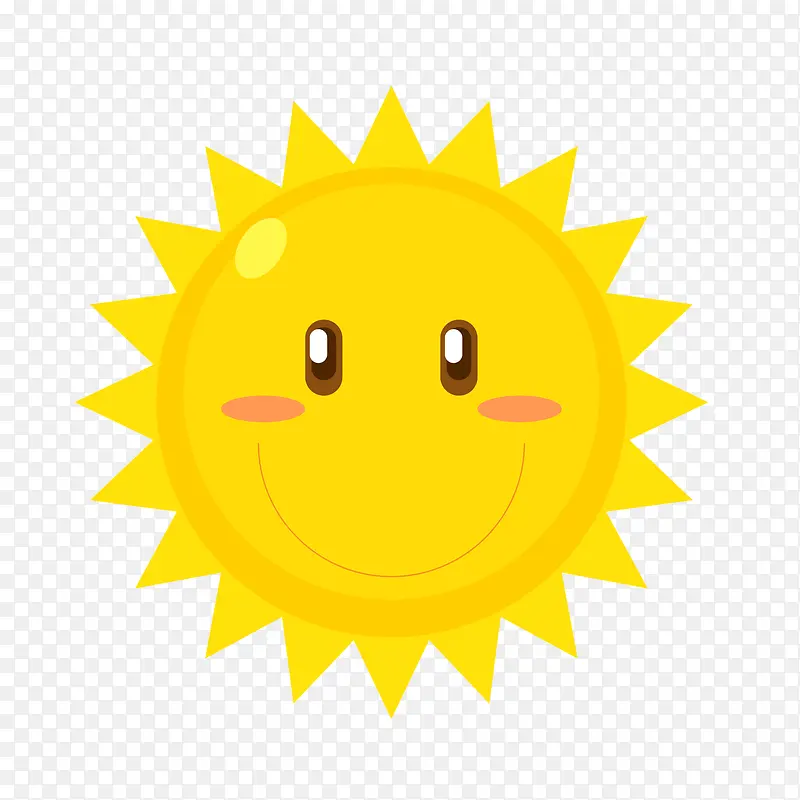 卡通微笑的黄色太阳