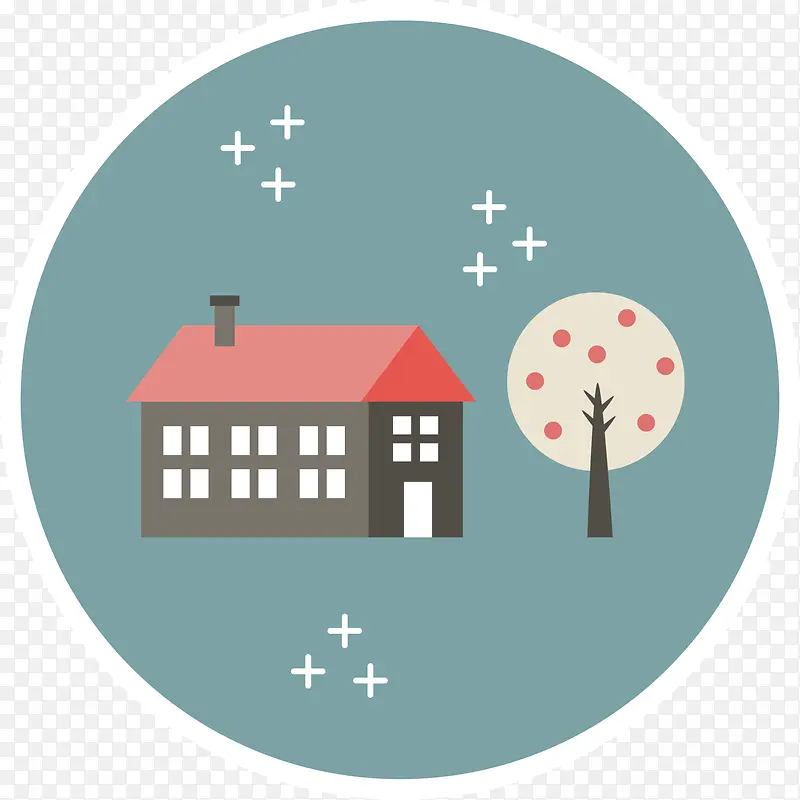 绿色小屋圆圈