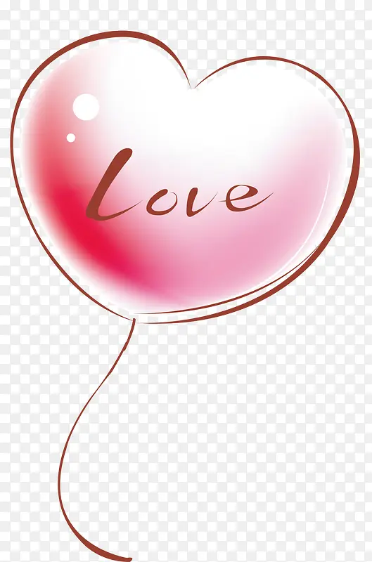 粉色love爱心气球