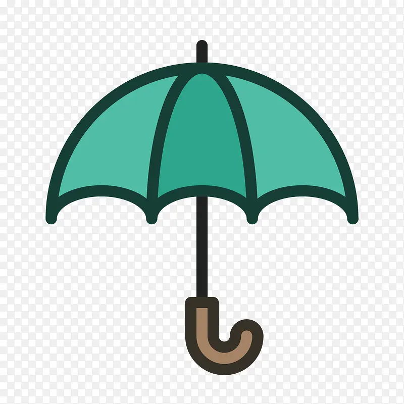 彩色手绘线稿雨伞元素