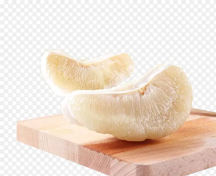 黄色木盘子上的白肉柚