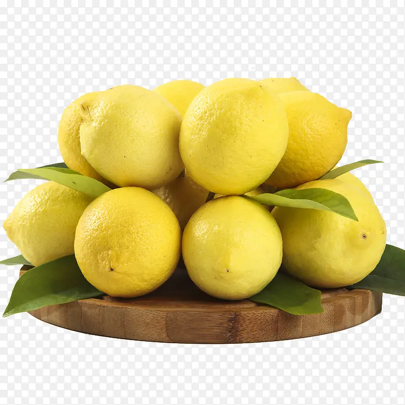 一盘新鲜黄柠檬摄影