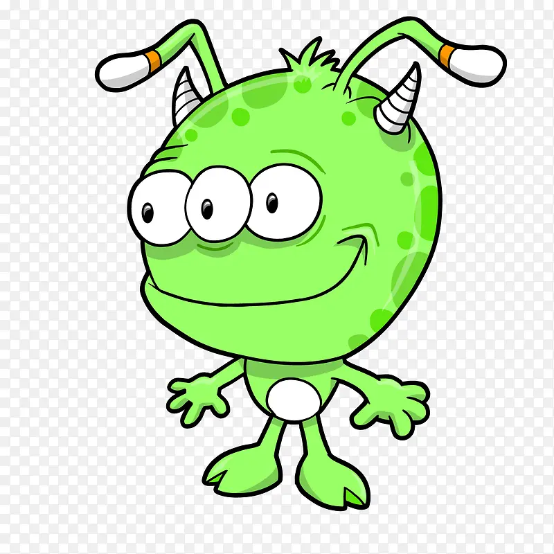 卡通手绘绿色怪物设计