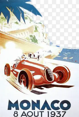 摩纳哥沙滩风光与赛车