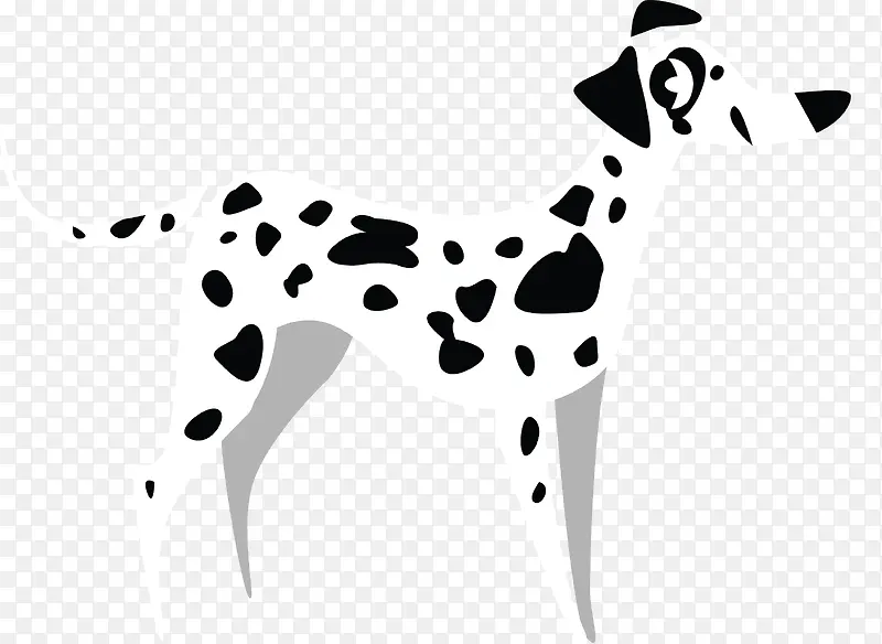黑白花纹斑点狗形象