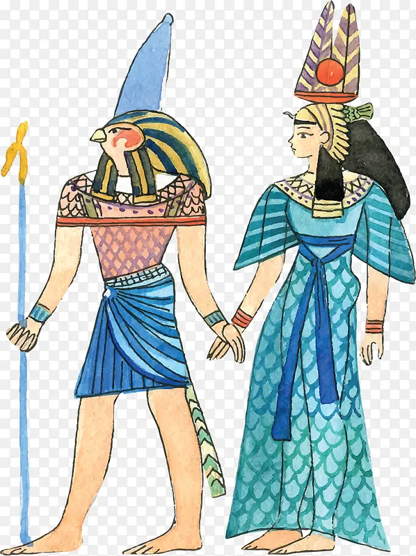 手绘埃及法老皇后