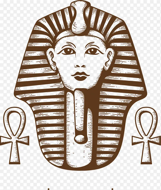 手绘古代埃及法老