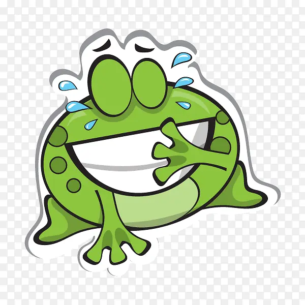 大笑的可爱青蛙简图