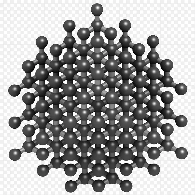 黑色钻石晶体结构分子形状素材