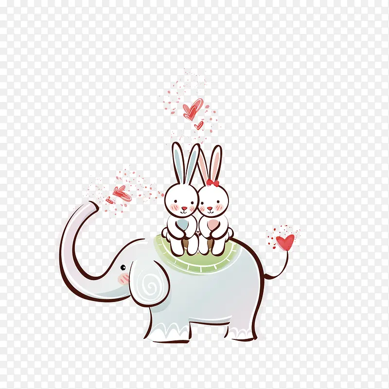 卡通幸福的小兔子设计