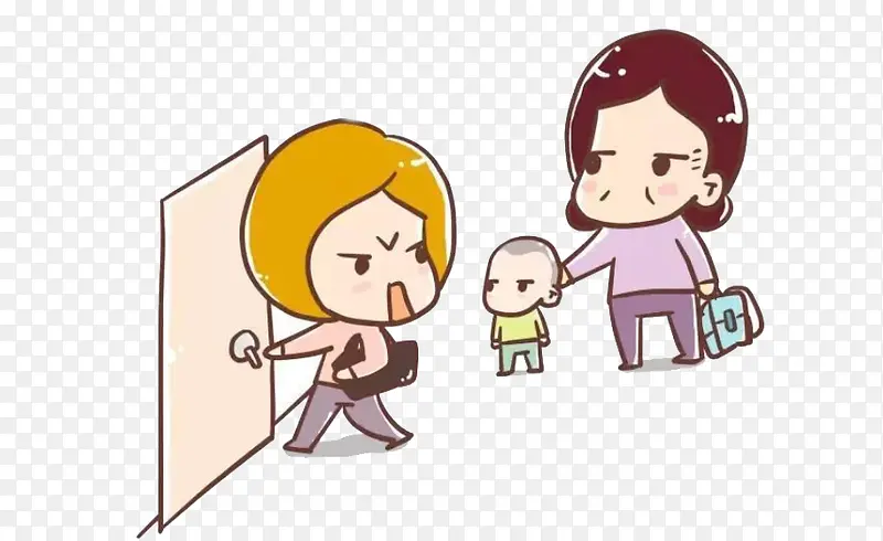 卡通大人和小孩出门逛街PNG图片素材下载_图片编号7817513-PNG素材网