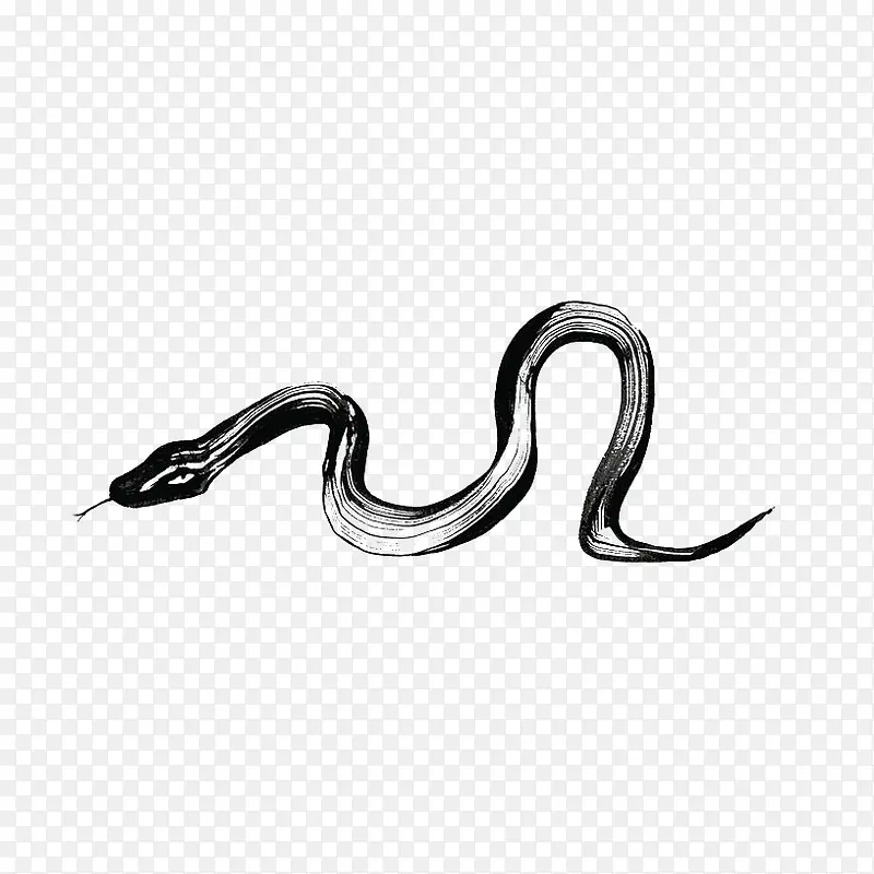 古典黑色水墨蛇