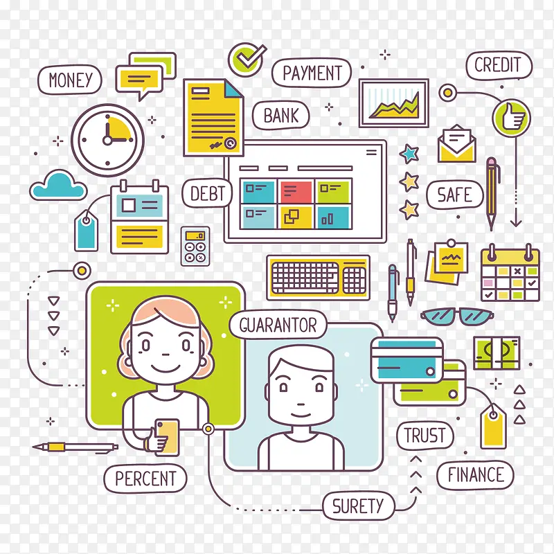 上班工作矢量流程图