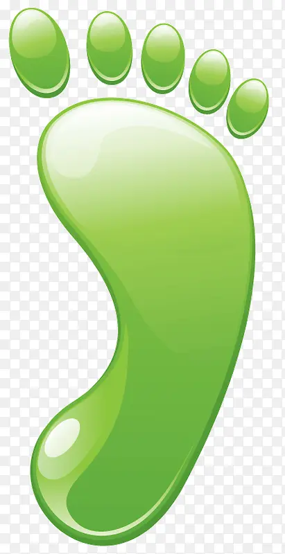 一款环保主题的绿色脚丫矢量素材