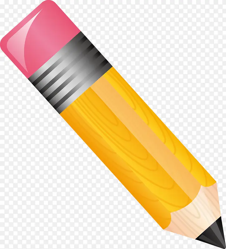 红色橡皮头黄色铅笔元素