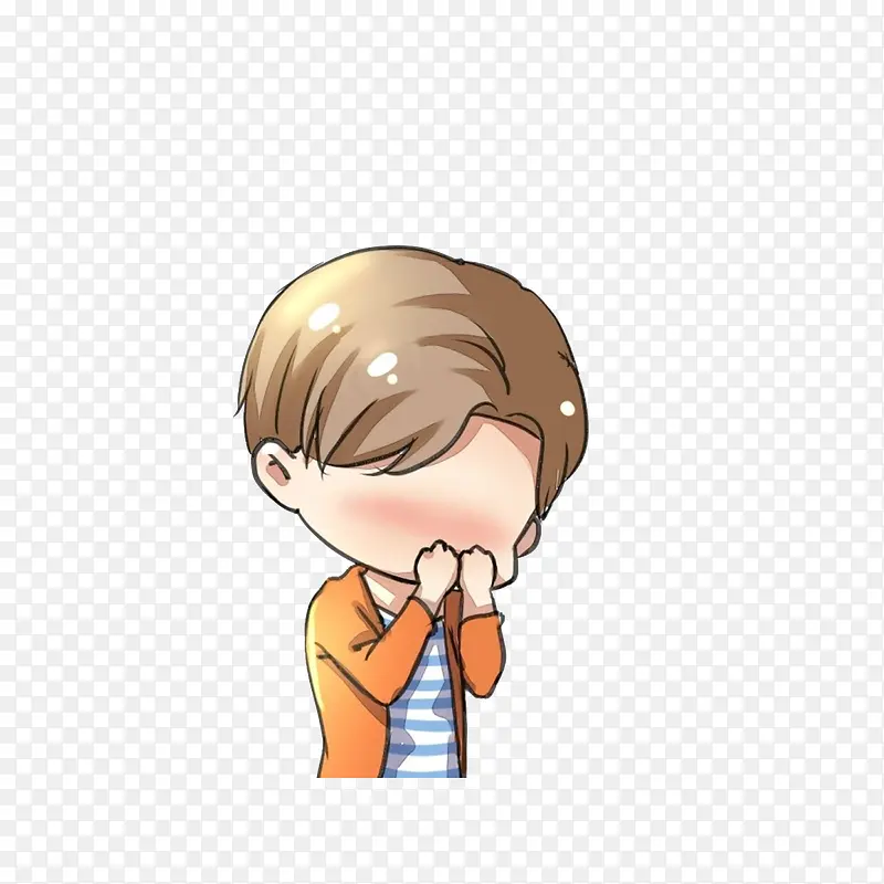 卡通Q版害羞捂脸的男孩素材PNG图片素材下载_图片编号7823970-PNG素材网