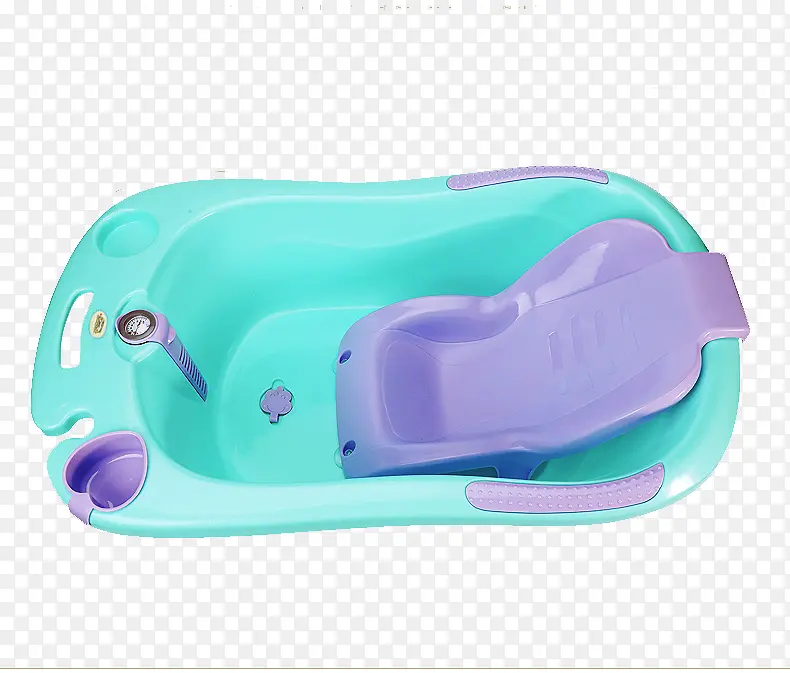 蓝色婴儿可坐躺通用洗澡盆