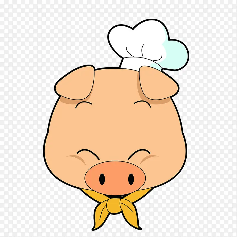 厨师猪头猪简笔画