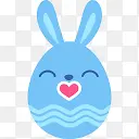 蓝色兔子表情图标下载