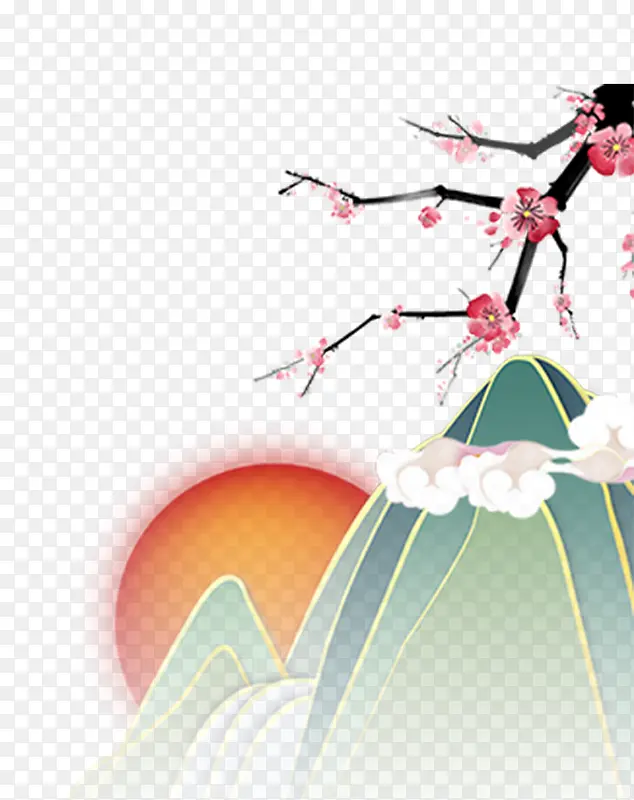 手绘梅花