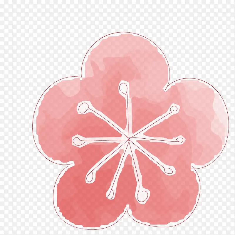 卡通手绘粉色的梅花