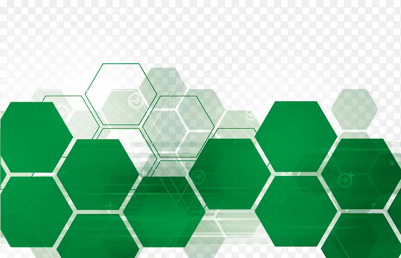 绿色六边形科技背景矢量素材