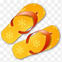 橙色凉鞋夏日海边度假用品PNG图标
