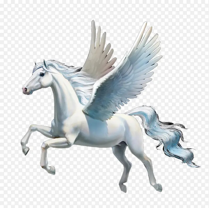 飞驰的雕塑白马
