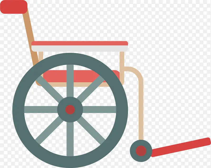 矢量图一辆简易轮椅
