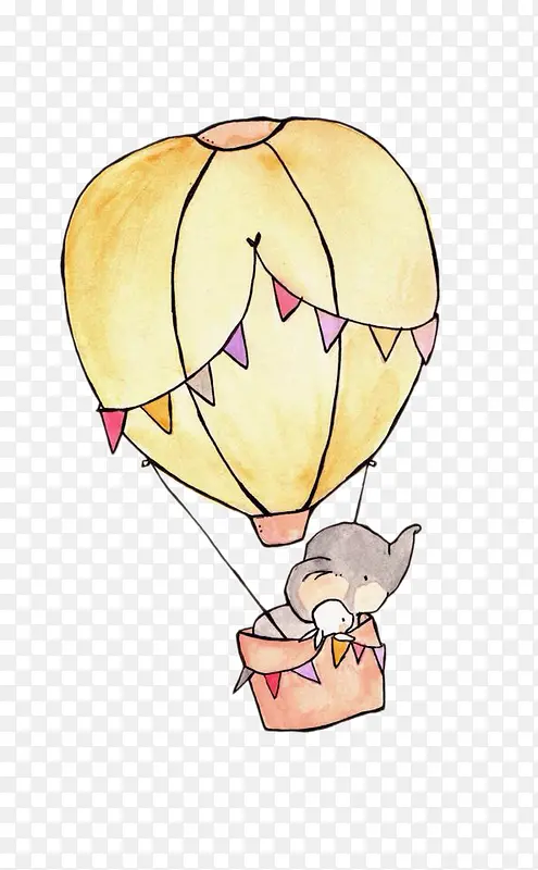 小象与小兔乘着热气球