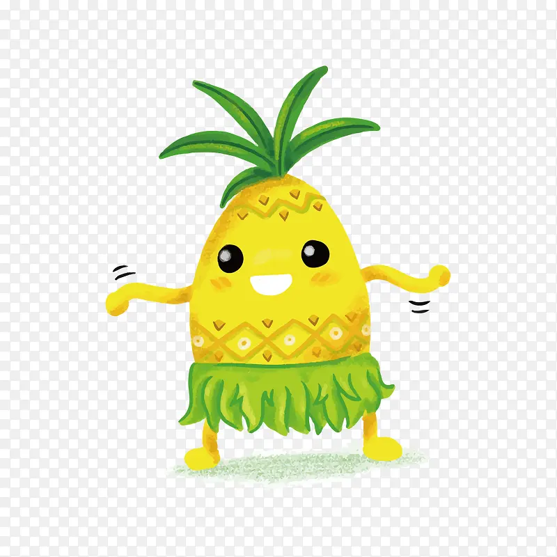 黄色圆弧菠萝食物元素